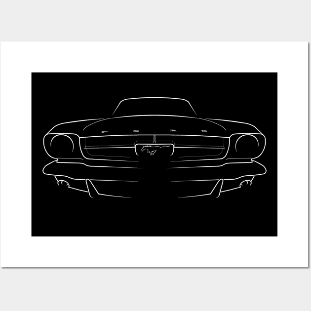 1965 Ford Mustang - front stencil, white Wall Art by mal_photography